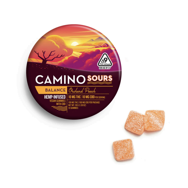 Camino Sours Gummies 100mg THC 10 Ct / Orchard Peach